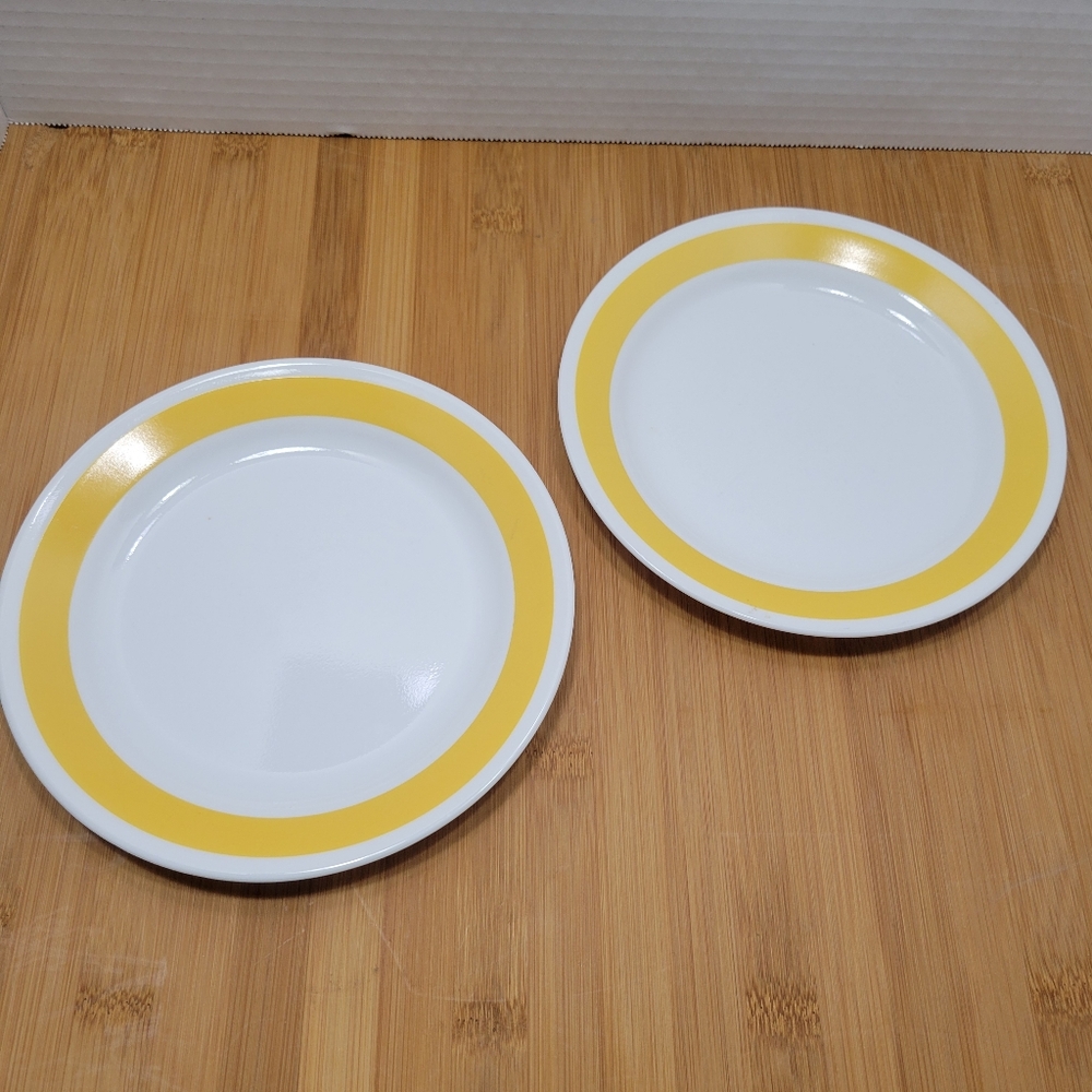 Set of 2 Corelle Yellow Sundance by CORNING design small plates, 7.25"